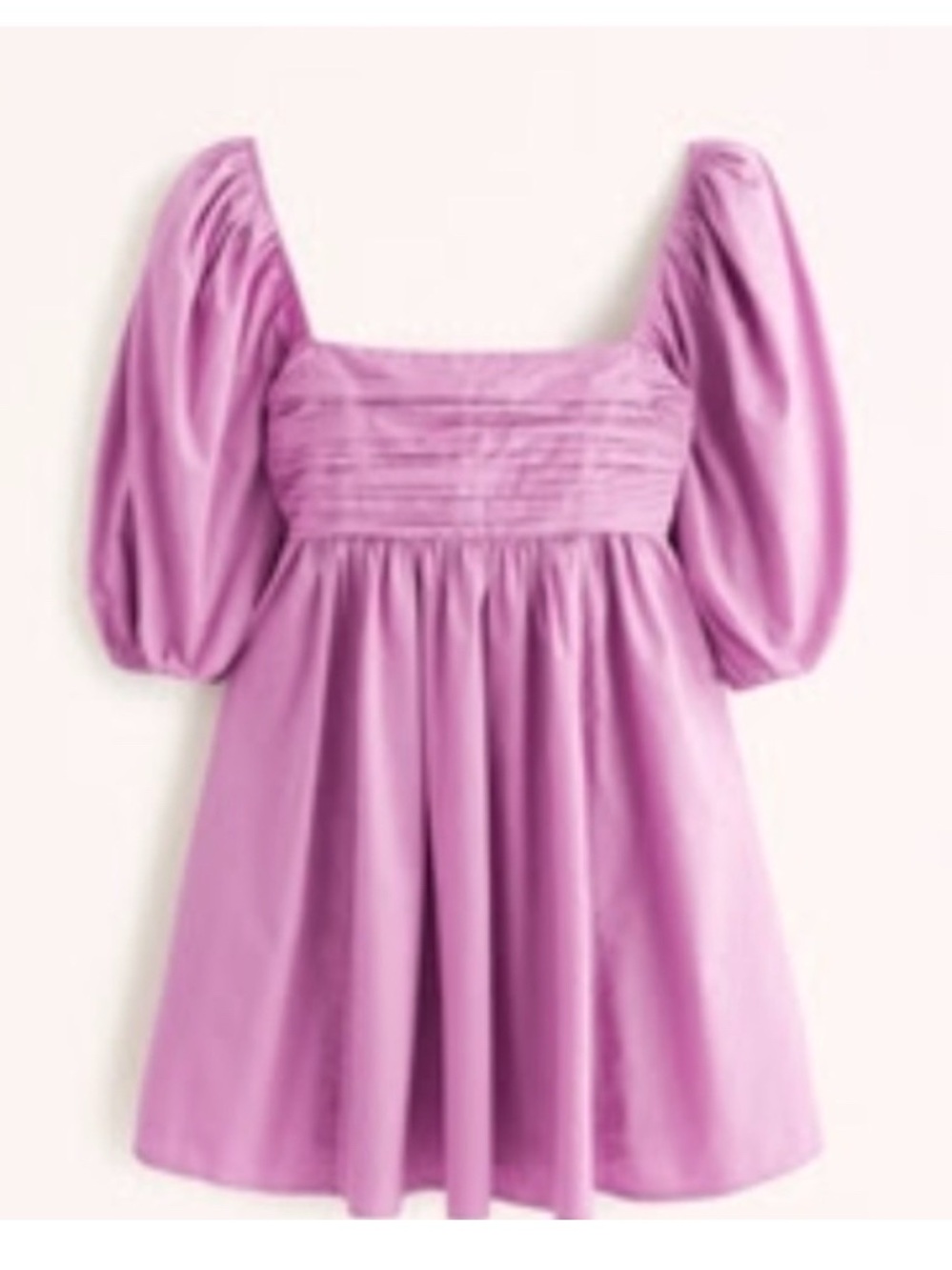 Abercrombie & Fitch Lilac Puff Sleeve Smocked Dress